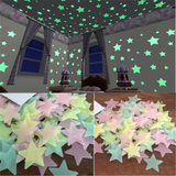 1607BA Pvc Stars Glow Stickers Luminous In Dark Night Fluorescent Wall Art 3D Home Decals For Kids Room Ceiling Switch Decoration