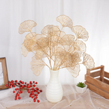 2808BA Gold Artificial Plants Ginkgo Leaf Branch For DIY Wedding Party Decoration Accessories Living Room Home Deco Flower Arrangement