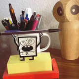 2307BA 3D printed pencil holder DoodleBob Pencil holder Office Desk Pen Holder Office Desk Organizer Office Decor pen Rack