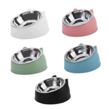 1009GP 100ML Cat Dog Bowl 15 Degrees Raised Non Slip Puppy Base Cat Food Drinking Water Feeder Tilt Safeguard Neck Pet Bowl Accessories