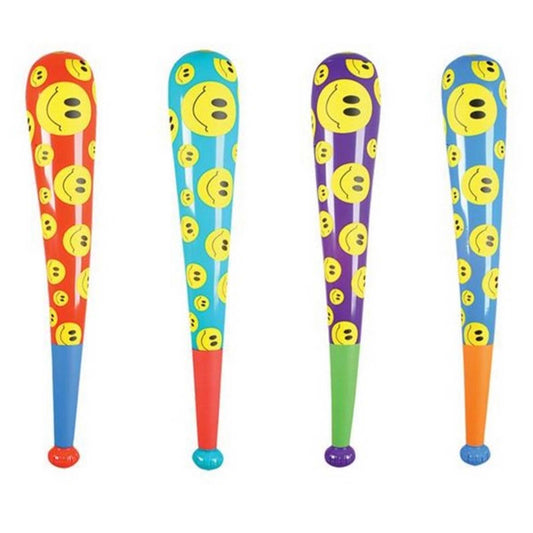 Smile Baseball Bat Inflate Kids Toys In Bulk- Assorted