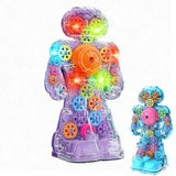 Wholesale Transparent Electric Light Up Spinning Mechanical Gear Robot