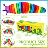 Sensory Fidget Slug Kids Toys Rainbow - Assorted