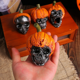 2307BA Evil Pumpkin Skull Halloween Pumpkin Decoration Decoration Outdoor Garden Resin Crafts Desk Decoration Living Room Decoration