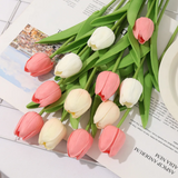 1607BA Tulip Flower Artificial Tulip Bouquet 3/5pcs PE Foam Fake Flower Wedding Decoration Home Garden Bouquet Decoration Gift