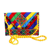 New Beautiful & Unique color Bhandej Fabric Tiny Hanging Purse For Ladies