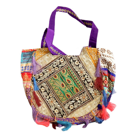 New Beautiful Design Handcrafted Net Embroidered Tote Bag For Women's