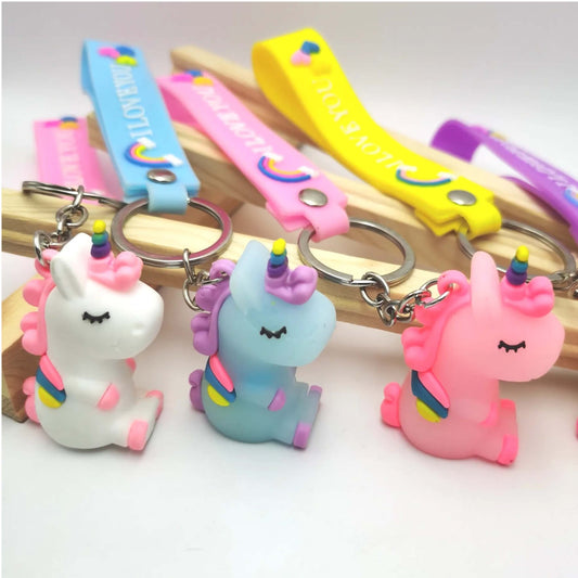 Wholesale  Keychain Rubber Unicorn Backpack Charm - Enchanting and Whimsical Accessory