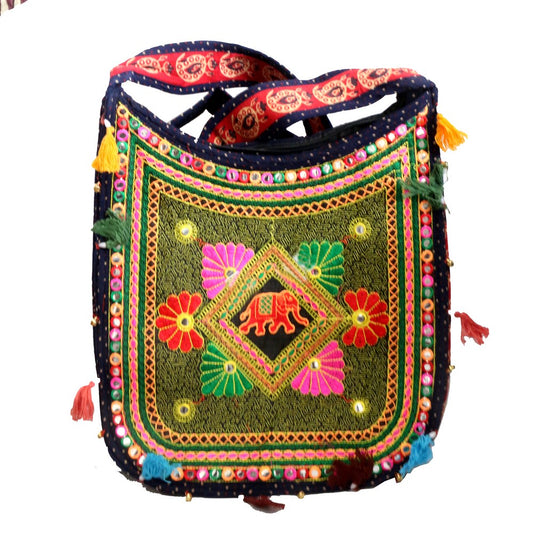 New Stylish & Design Broad Handle Bag With Multicolour Leaf-Cut For Women's