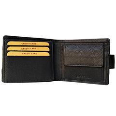 Black Color Blocking Leather Ultra Strong Stitching Wallet With 10 Credit Card Slots I 2 Currency Compartments I 1 Coin Pocket