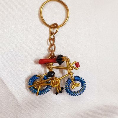 Handmade  Multi-Color Cycle Keychain For Fun & Daily Use
