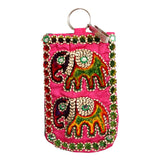 New Bewutiful Pink Color Small Clutch Bag With Elephant Embroidery For Ethnicity