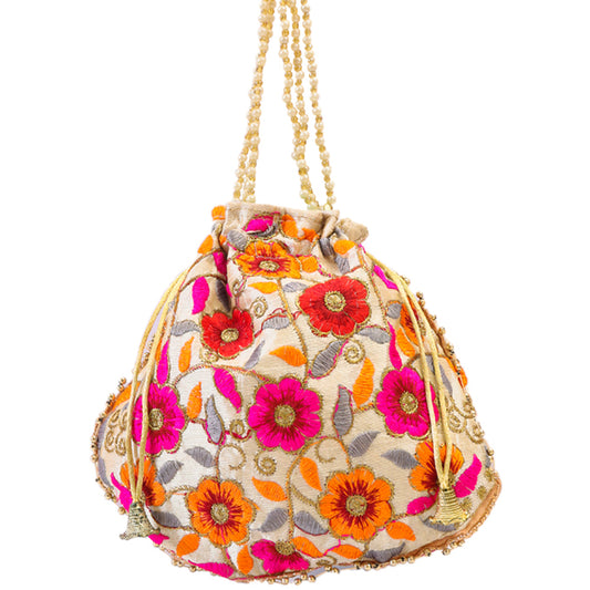 Wholesale New Gorgeously Crafted Potli Bag With Colorful & Floral Embroidery Bag