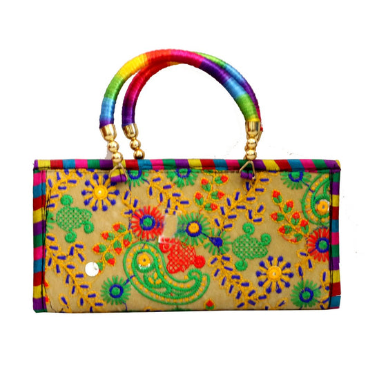 Small Handle Multicoloured & Beautiful  Purse Bag For Party