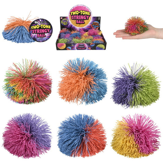 Two Tone Stringy Ball For Kids In Bulk- Assorted