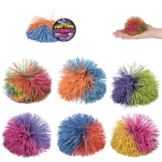 Two Tone Stringy Ball For Kids In Bulk- Assorted
