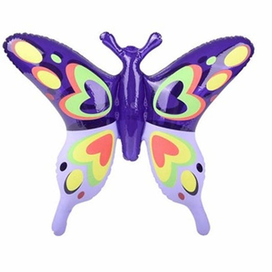 27" Transparent Butterfly Inflate Colorful and Translucent Inflatable Toy (Sold In Dozen)