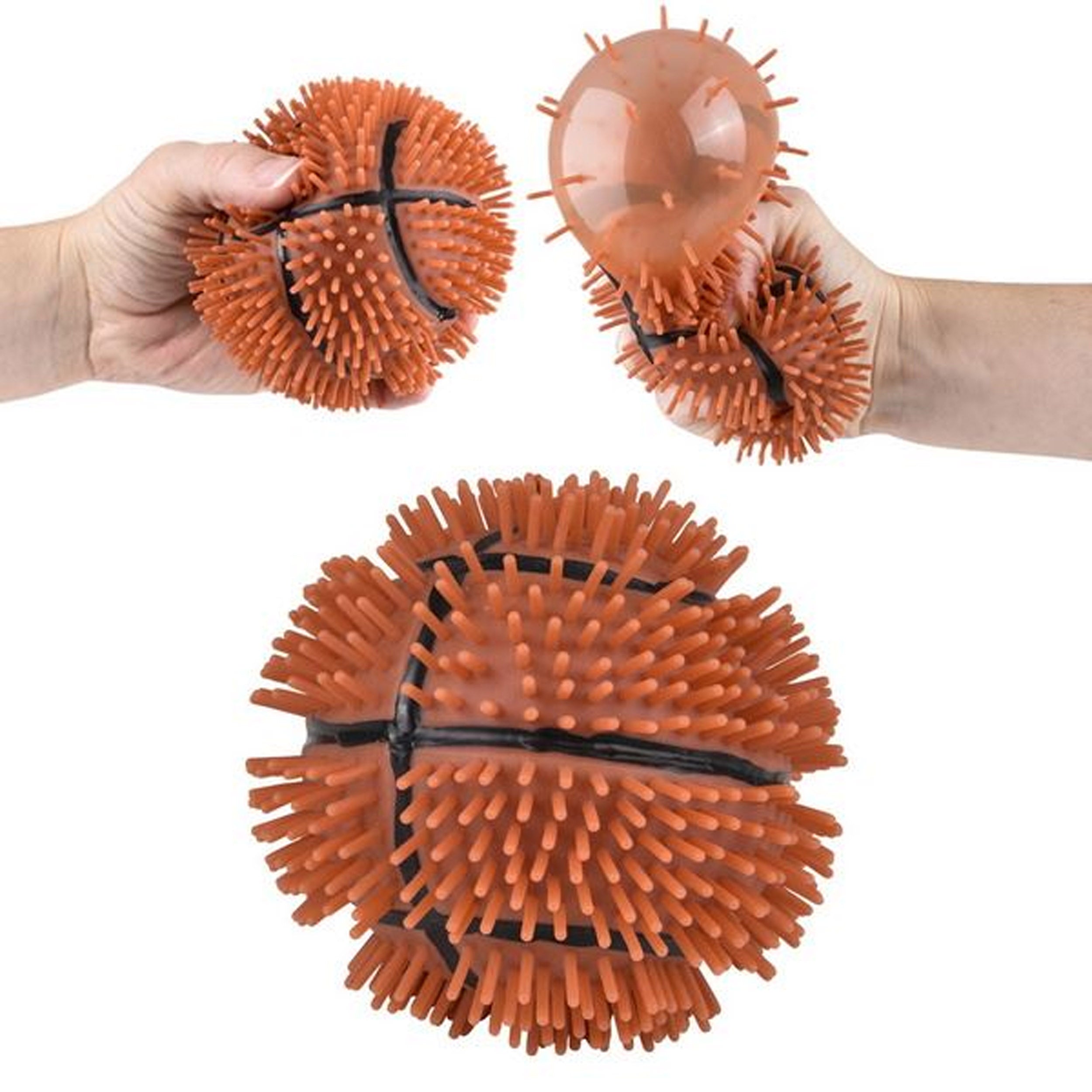 Bubble Squeeze Basketball Puffer Balls Air Filled Center Super Squeezable Texture Soft Rubbery Spikes