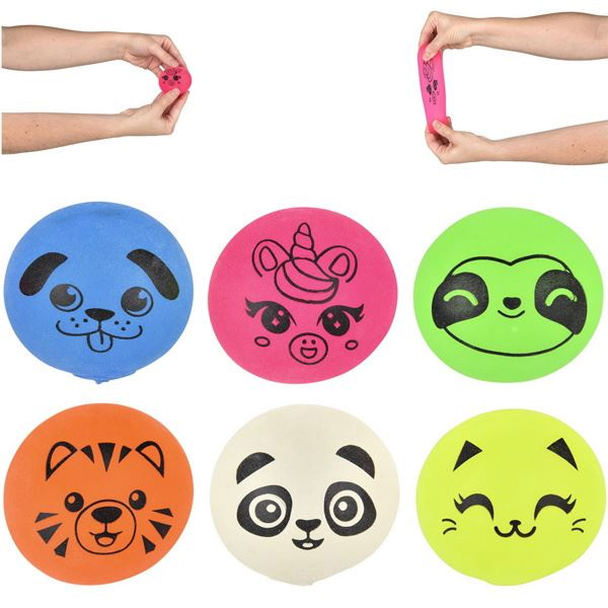 Squeezy Animal Faces Ball Soft and Stretchy Balls Assorted Colors MOQ-12