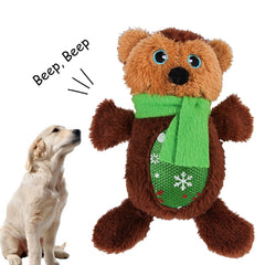 Wholesale New Christmas  Style  Bear Molar Squeaky Plush Chew Dogs Toy