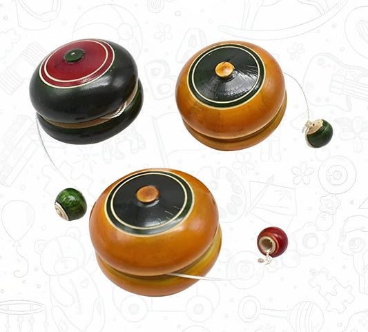 Handmade Wooden Yo-Yo Toy for Kids - Colorful Handcrafted Yo-Yo Toy