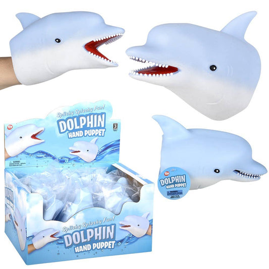 Buy Stretchy Dolphin Hand Puppet 6" in Bulk