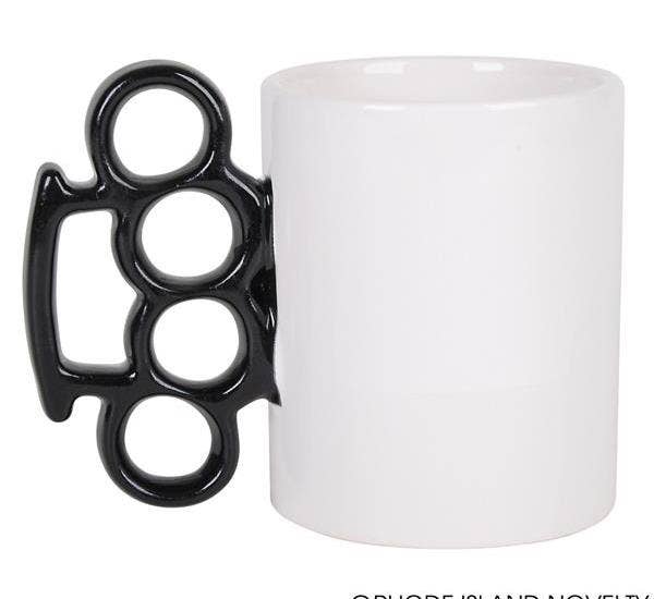 Buy WHITE BRASS KNUCKLE MUG in Bulk