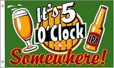 Wholesale ITS FIVE OCLOCK SOMEWHERE DRINKING 3' X 5' FLAG (Sold by the piece)