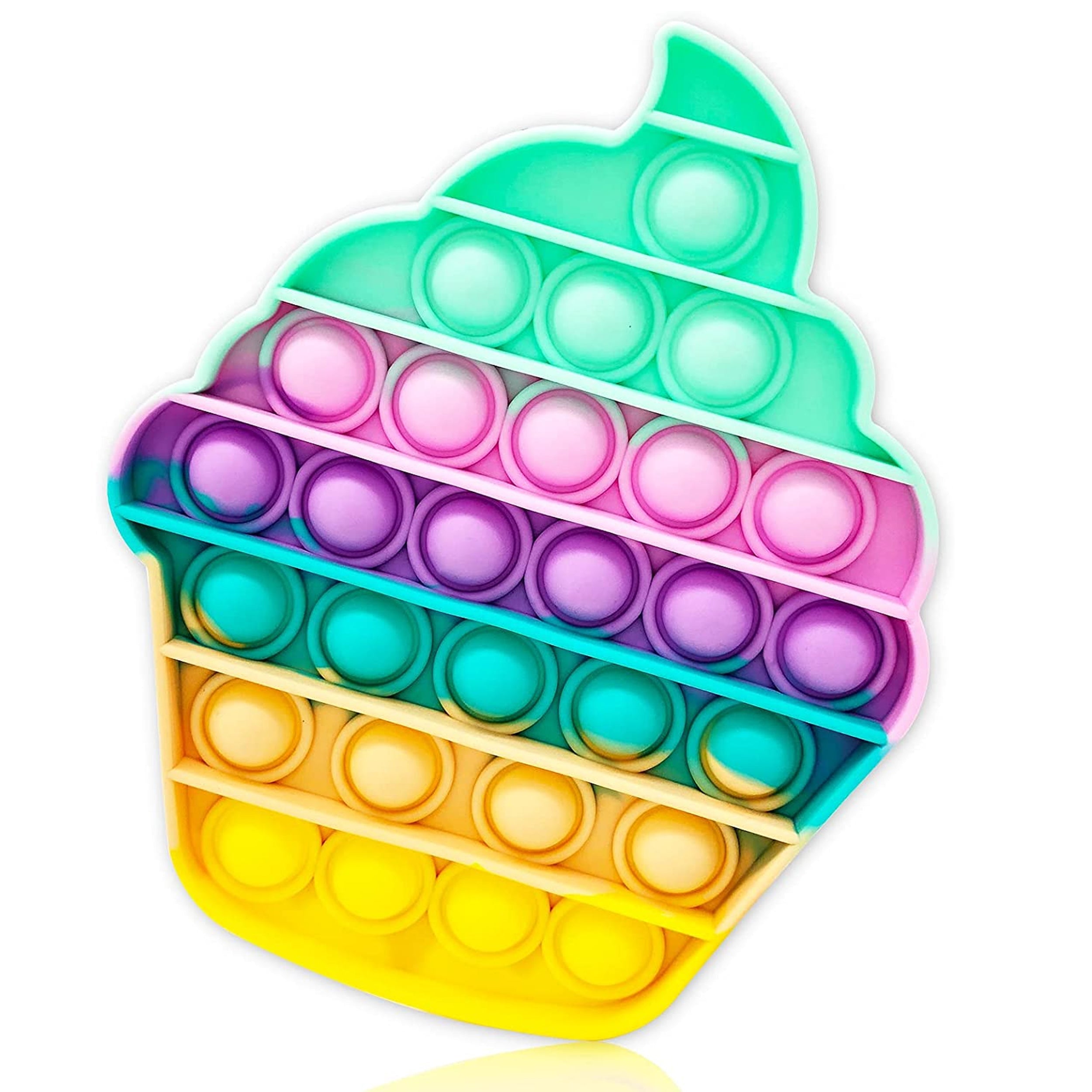 Rainbow cupcake pop it fidget toys