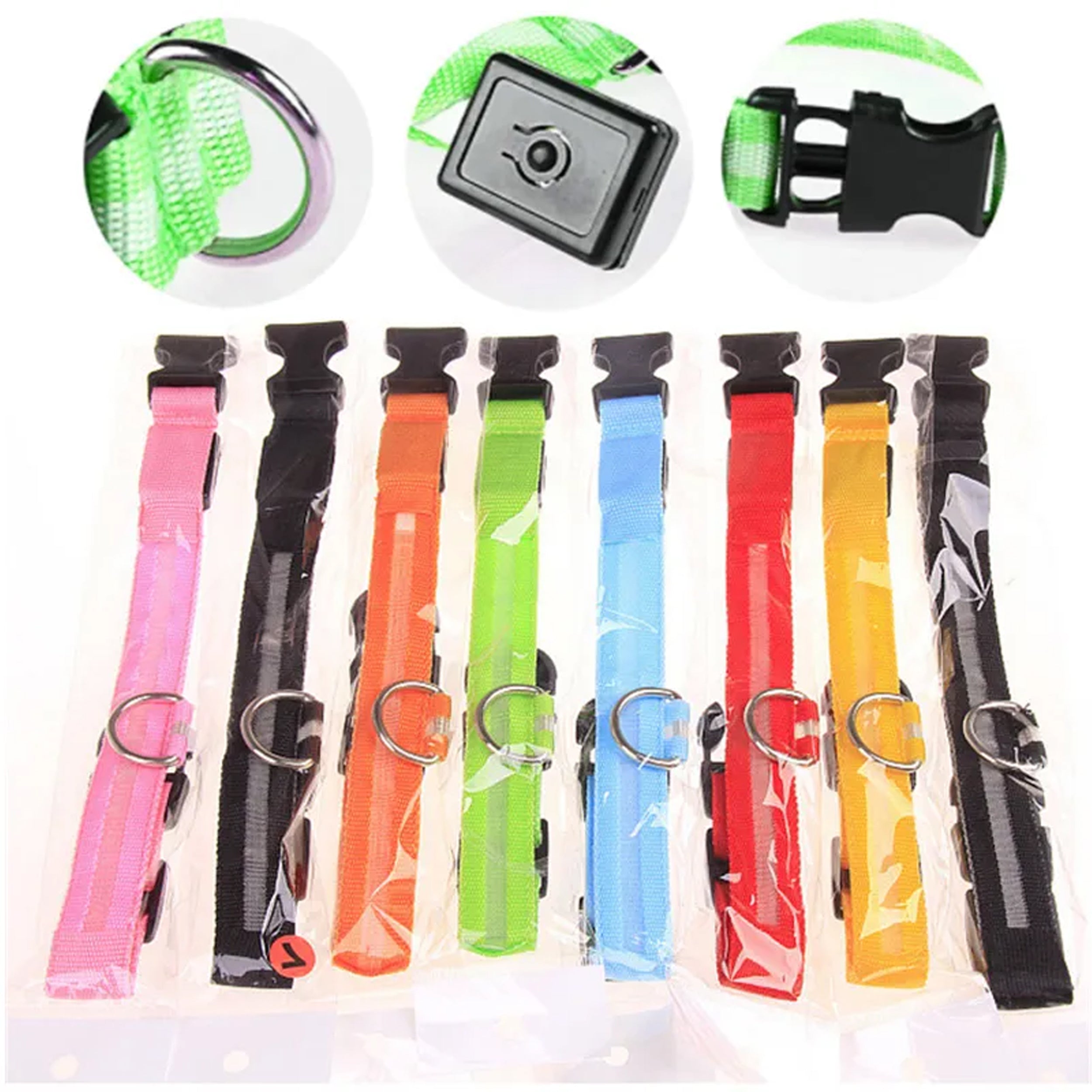 Electronic Pet LED Dog Collar - Adjustable, Flashing, Rechargeable, Reflective, and Anti-Lost