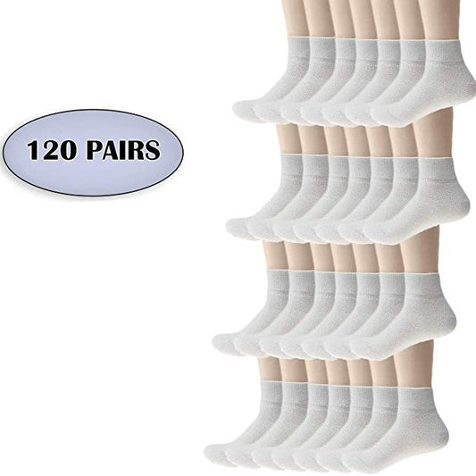 Buy Unisex Ankle Wholesale Sock, Size 10-13 in White - Bulk Case of 120 Pairs