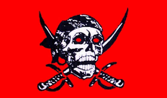 Wholesale CRIMSON w SWORDS PIRATE 3' X 5' FLAG (Sold by the piece) -* CLOSEOUT NOW ONLY $2.95 EA