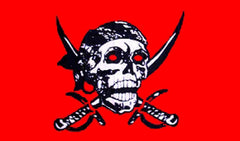 Wholesale CRIMSON w SWORDS PIRATE 3' X 5' FLAG (Sold by the piece) -* CLOSEOUT NOW ONLY $2.95 EA