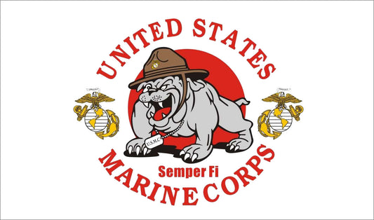 Wholesale UNITED STATES USMC MARINES BULLDOG MASCOT military 3 X 5 FLAG ( sold by the piece )