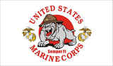 Wholesale UNITED STATES USMC MARINES BULLDOG MASCOT military 3 X 5 FLAG ( sold by the piece )