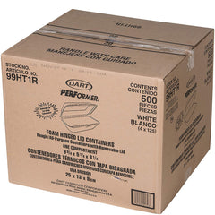 Dart Foam Hinged Hoggie Container, 9.75 X 5.25 -500/-