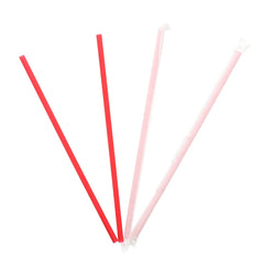 STRAW, 10.25", GIANT, PAPER WRAPPED, RED, 4/300