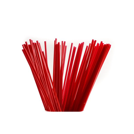 8 inch Red Straw For Coffee, 500/Box,