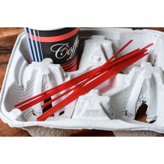8 inch Red Straw For Coffee, 500/Box,