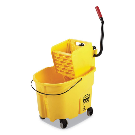Mop Bucket and Wringer, 35 qt, Yellow