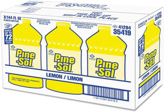 Pine-Sol Cleaner, Lemon, 144 Oz, 3 Bottles/carton