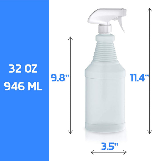 Plastic Spray Bottles with Sprayers - 32 oz