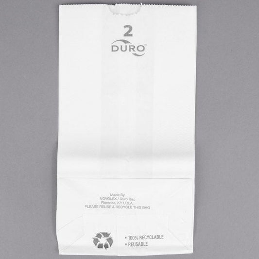 Duro 2 lb White Paper Bag, Bundle of 500
