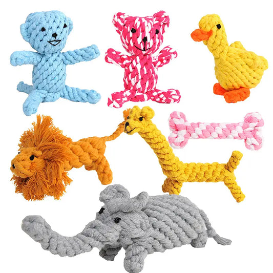Small Animals Cotton Hemp Rope Ball Pet Toy Set for Fun and Exercise