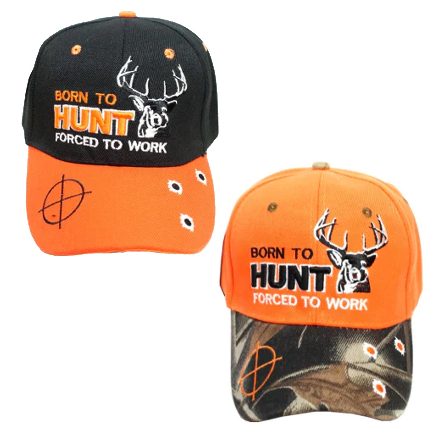 Born To Hunt Forced To Work Casual Caps - Show Your Passion!