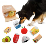 Multiple Choice Lunch Food Chew Squeaky Plush Dog Toy