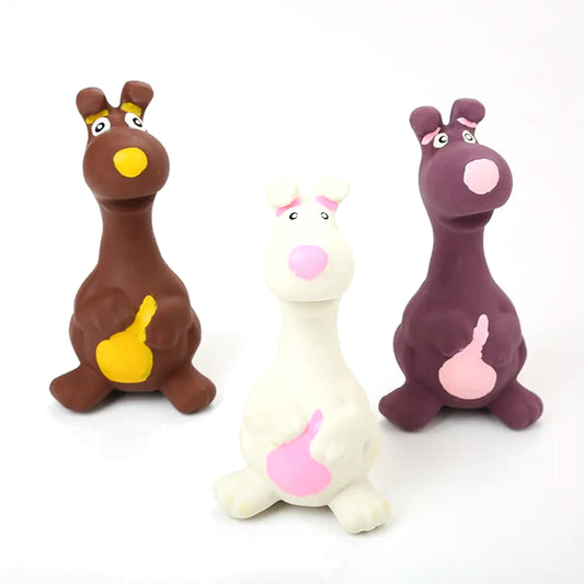 Kangaroo-Shaped Latex Dog Toys | Fun and Durable Chew Toy for Your Pet