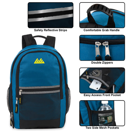 Wholesale Multi-Pocket Reflective Backpack - Assorted