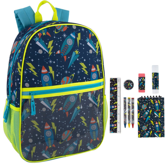 17" Outer Space Backpack with 9-Piece School Supply Kit (1 Case = 24 Pcs) 9.8$/PC