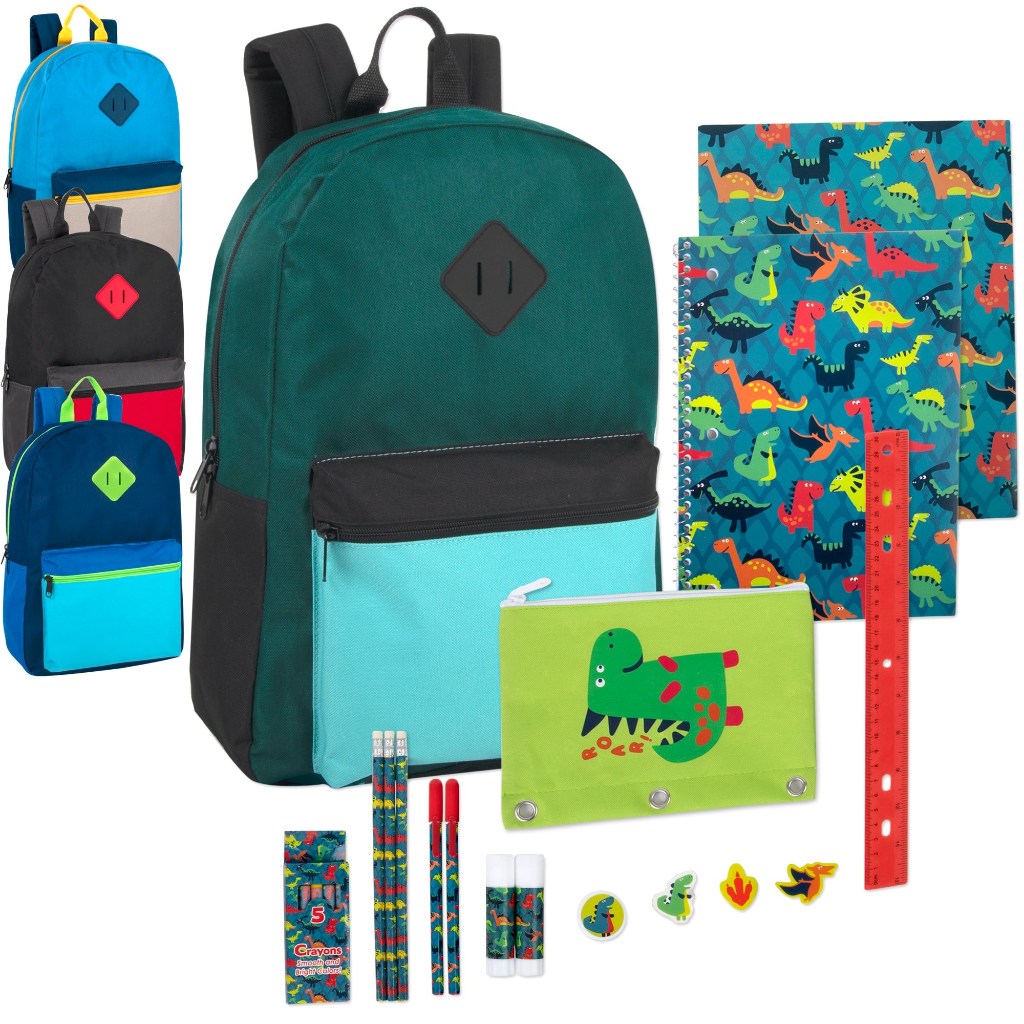 17" Multicolor Backpack with Themed 20-Piece School Supply Kit - Boys ( 1 Case=24Pcs) 11.9$/PC